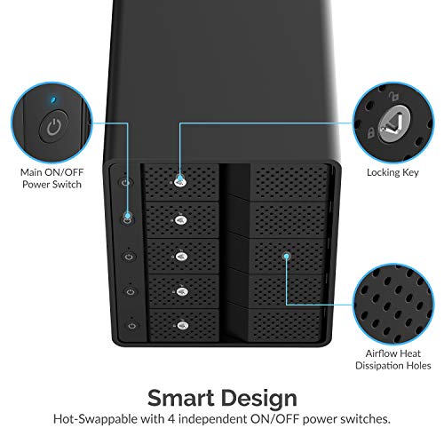 USB 3.2 5-Bay SATA Hard Drive Docking Station with USB-C Z11346