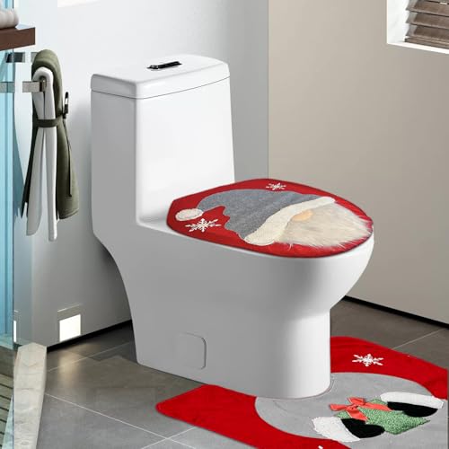 Christmas Toilet Seat Cover and Rug Set 2PCS Non-Slip N512