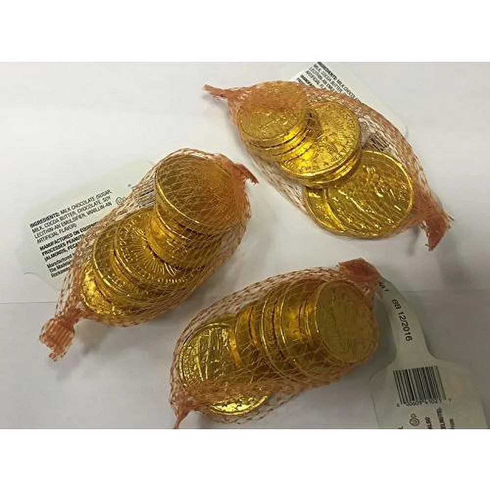 3 Mesh Bags Of 7 Pieces Each Milk Chocolate Coins U255