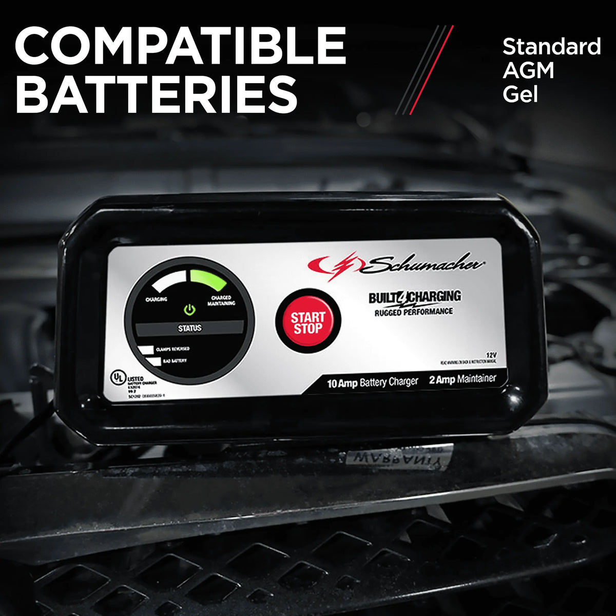 10-Amp 12V Fully Automatic Battery Charger and Maintainer I136919