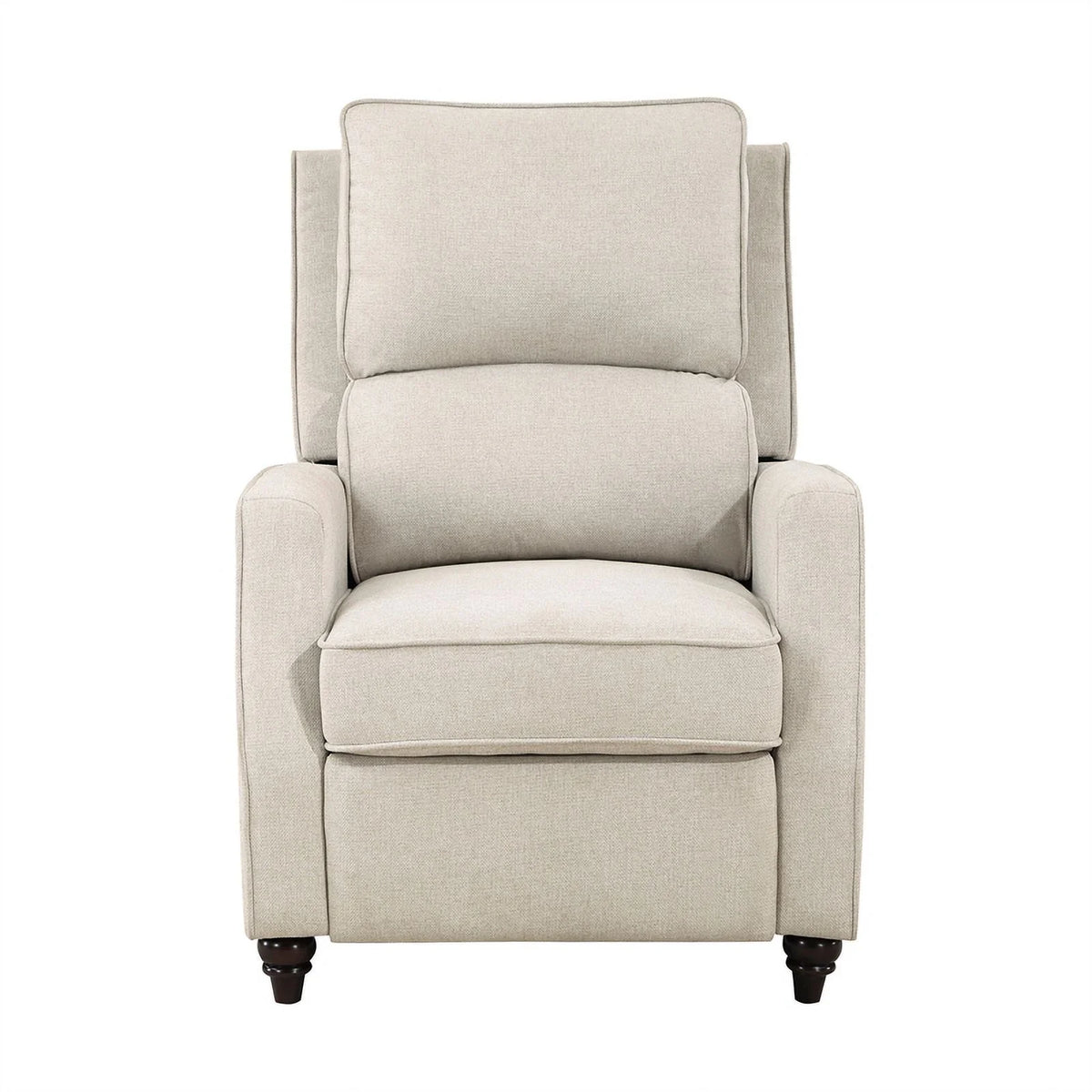 Beige Upholstered Fabric Push Back Recliner W252