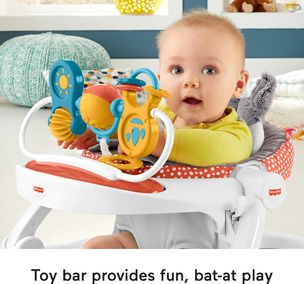 Portable Baby Floor Seat with Snack Tray and Toy Bar B124375