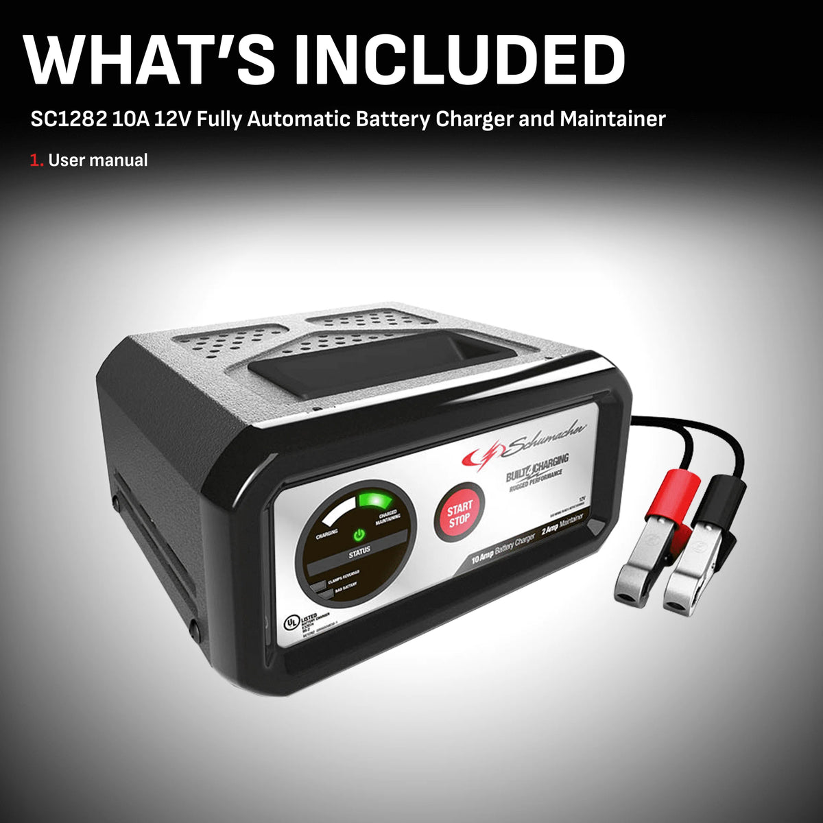 10-Amp 12V Fully Automatic Battery Charger and Maintainer I136919