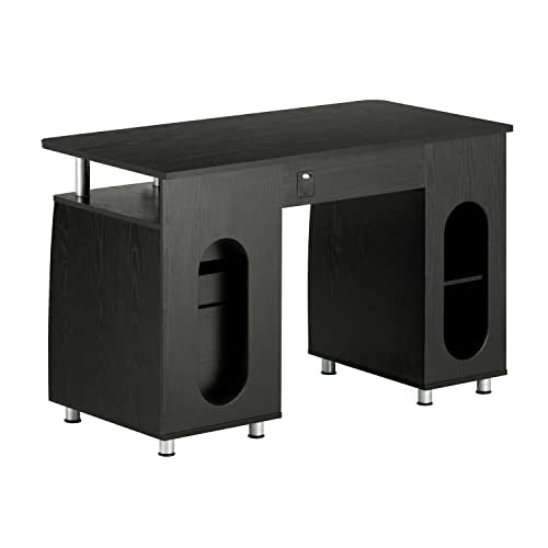 Espresso Writing Desk with Drawers & File Cabinet B20893