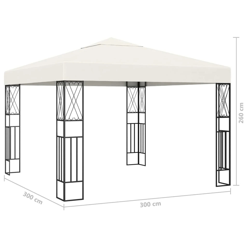 Cream Steel Frame Party Tent Canopy 9.8ft x 9.8ft x 8.5ft L590667