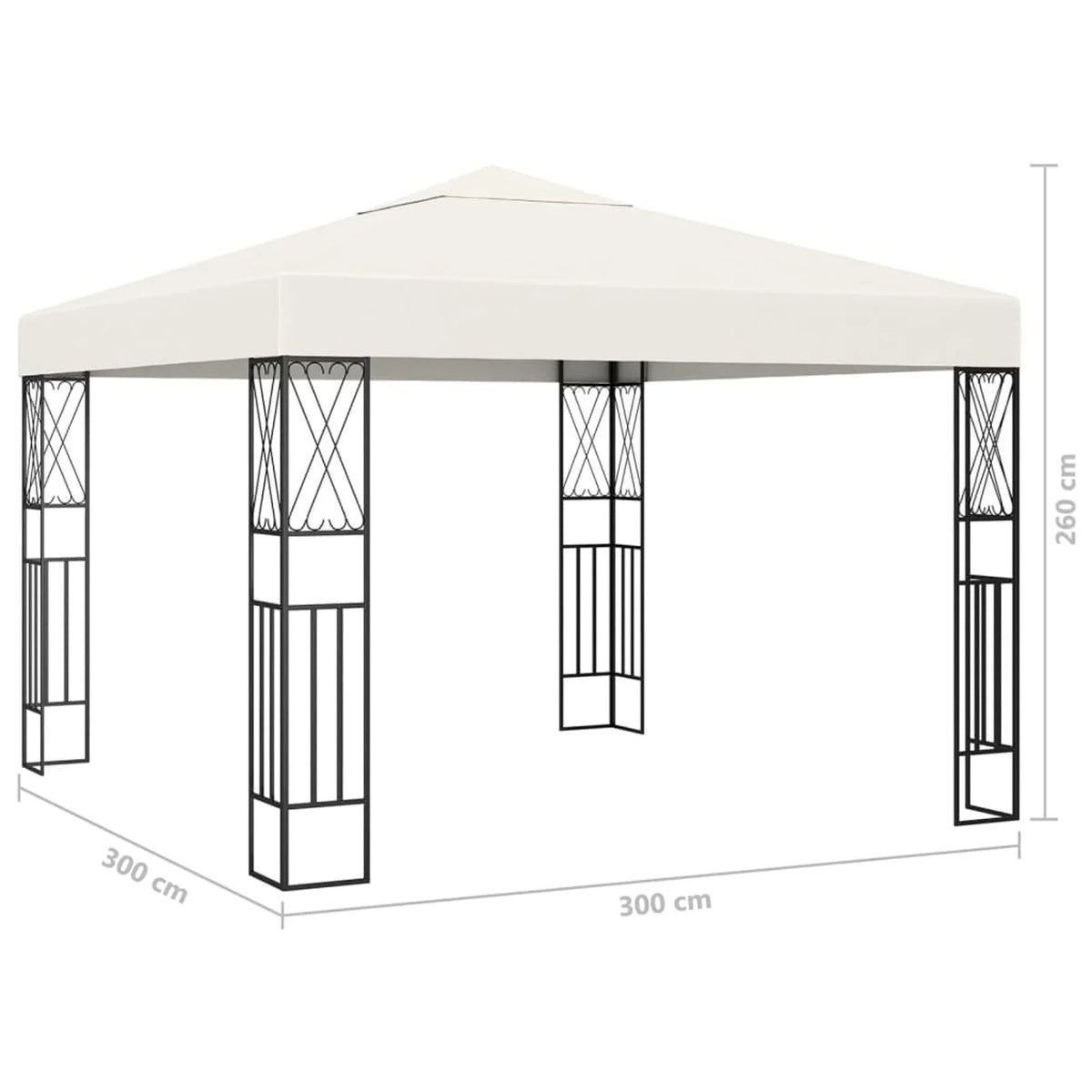 Cream Steel Frame Party Tent Canopy 9.8ft x 9.8ft x 8.5ft L590667