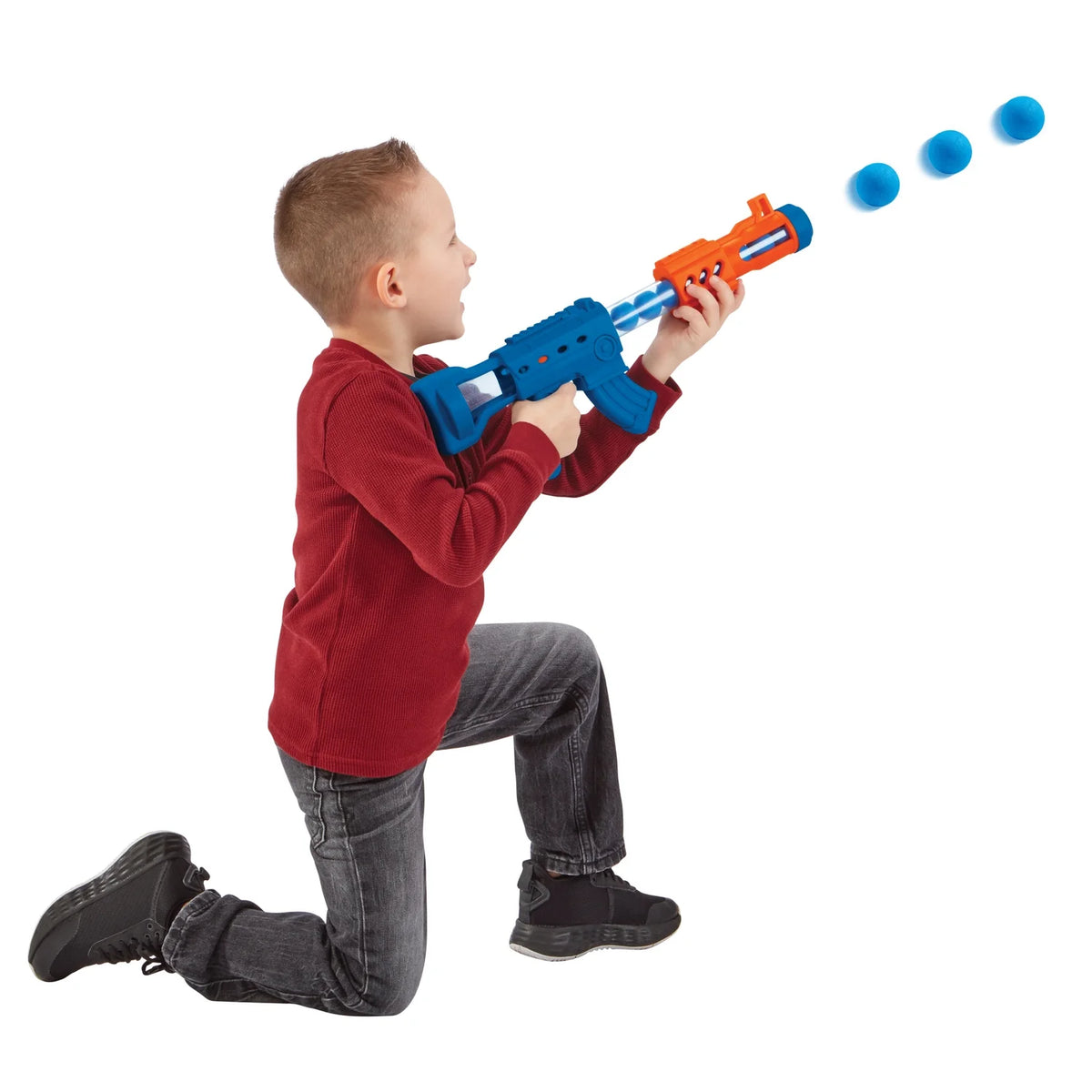 2pk 24ct Soft Foam Balls and 2 Pump Action Blaster Guns with Standing Shooting Target L360