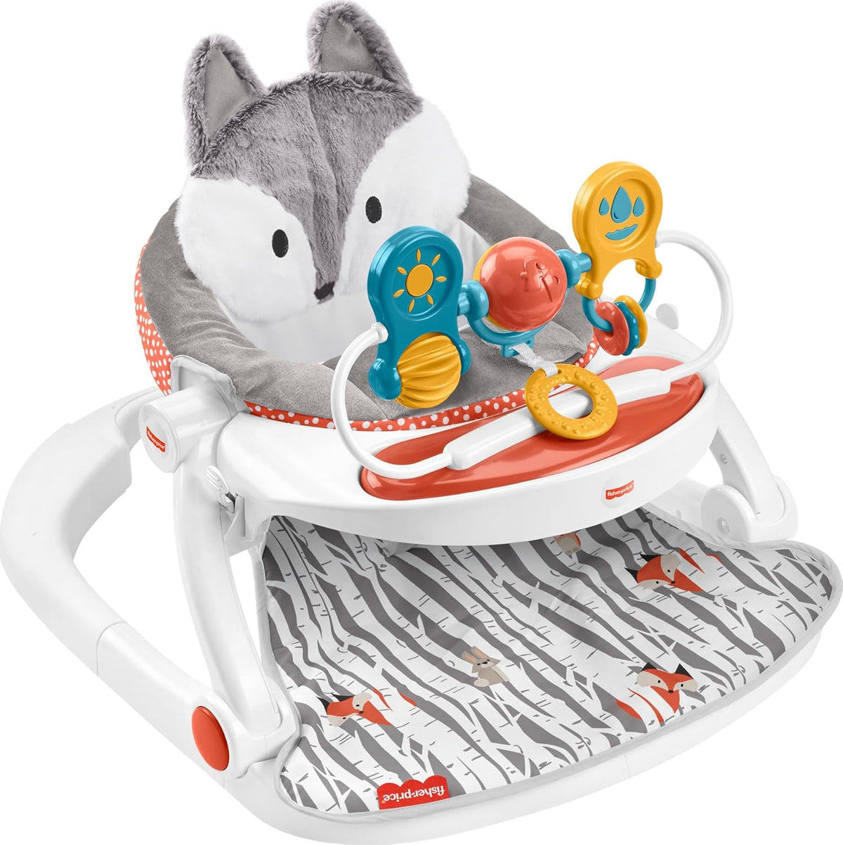 Portable Baby Floor Seat with Snack Tray and Toy Bar B124375