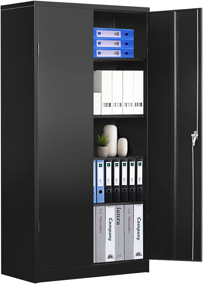 Black Locking Steel Storage Cabinet with 2 Doors Z12072