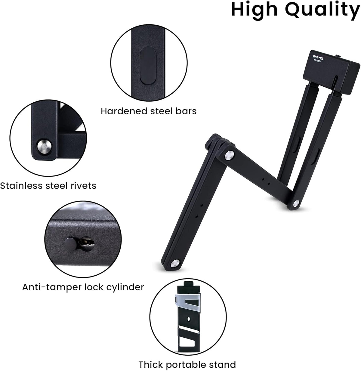 Compact Alloy Steel Bicycle Chain Lock with Carrying Storage Bracket 100 cm Pack of 2 M6430