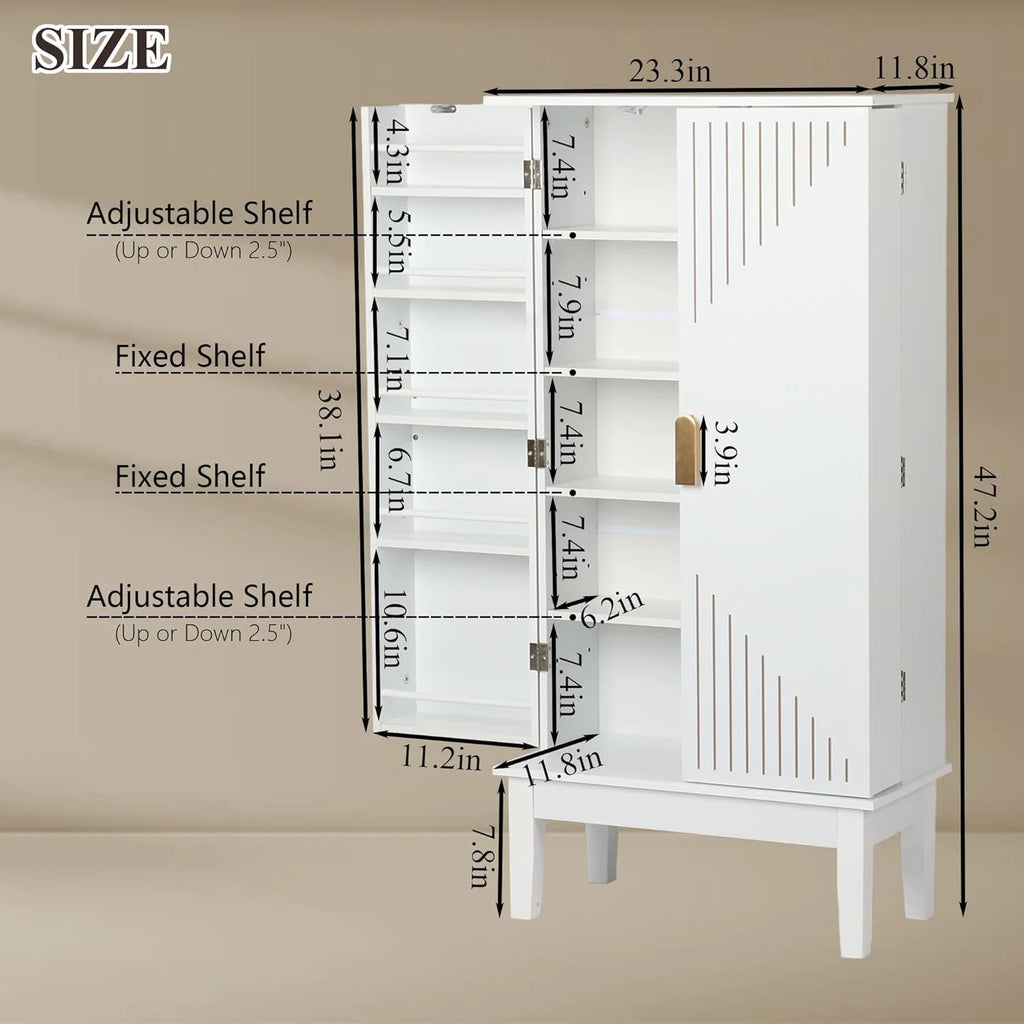 47.2” Kitchen Pantry Cabinet with Adjustable Shelves T7762