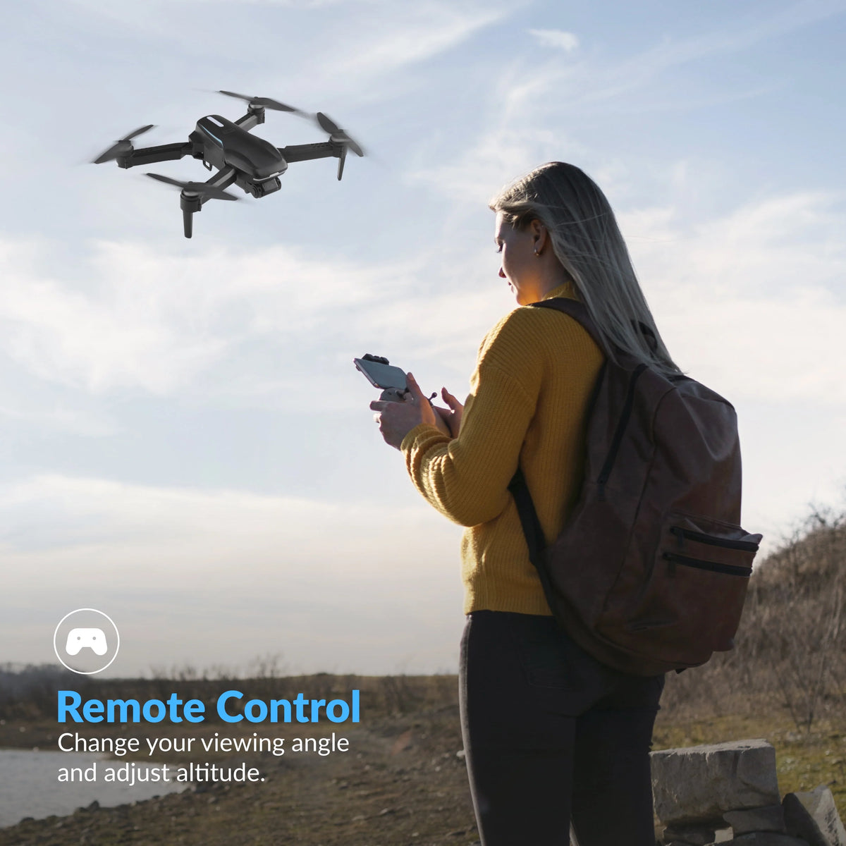 4K Aerial Camera Drone with Carrying Case, Black C1644