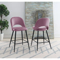 Pink Velvet Bar Stool Set O976