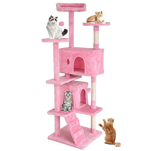 Dark Gray 70 Inches Cat Tree with Litter Box Enclosure G977