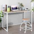 47.2 Inch Light Brown and White Computer Desk with Metal Frame I9712
