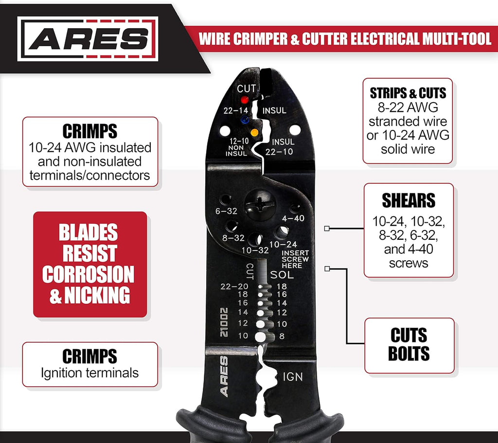 9-inch Wire Stripper Crimper and Cutter Electrical Multi-Tool A490