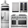 48 in. Gas Range, Range Hood, Refrigerator, Dishwasher, Wine Cooler, Microwave G300