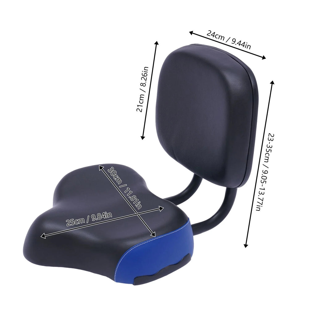 Wide Soft Bicycle Saddle with Backrest T96113