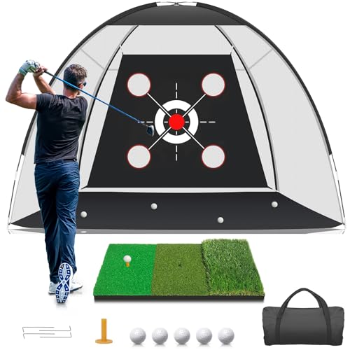 Golf Net with Practice Mat 10x7FT U4506