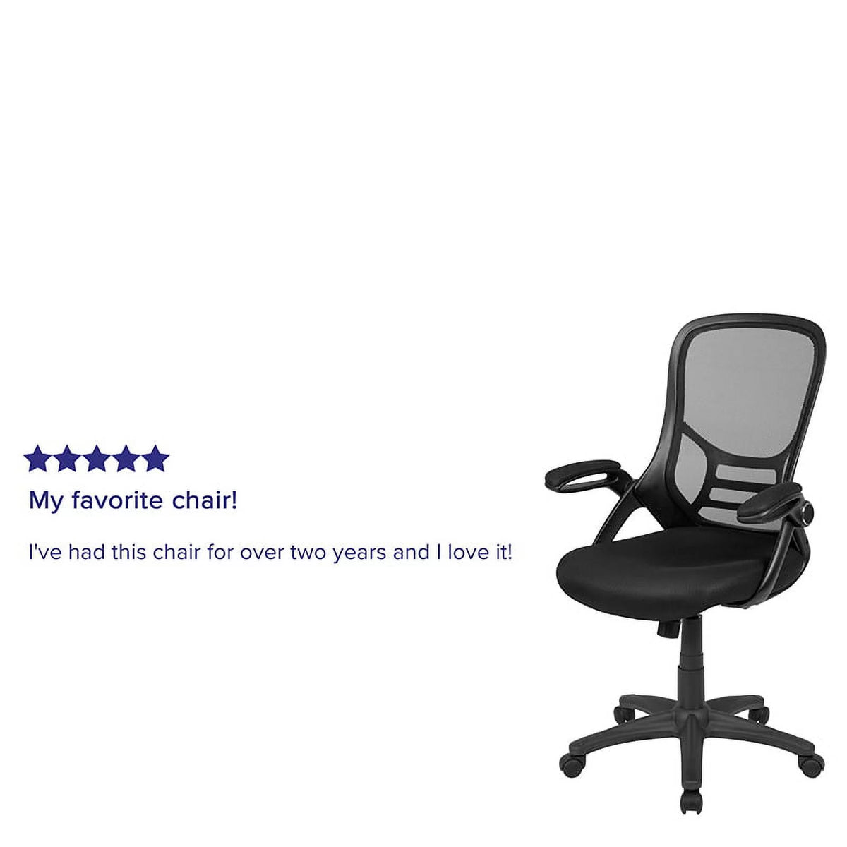 Black Mesh Ergonomic Swivel Office Chair with Flip-up Arms P9210