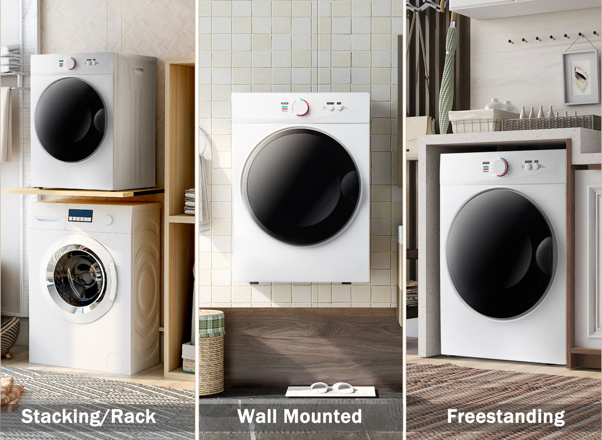 1020W 1.41cu ft Portable Front Load Electric Clothes Dryer with Stainless Steel Tub L344