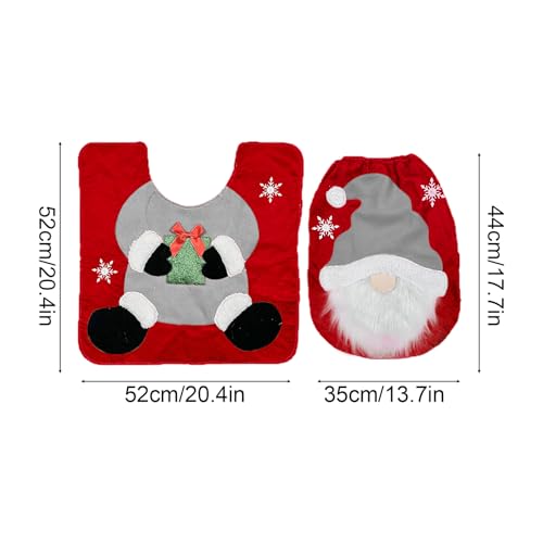 Christmas Toilet Seat Cover and Rug Set 2PCS Non-Slip N512