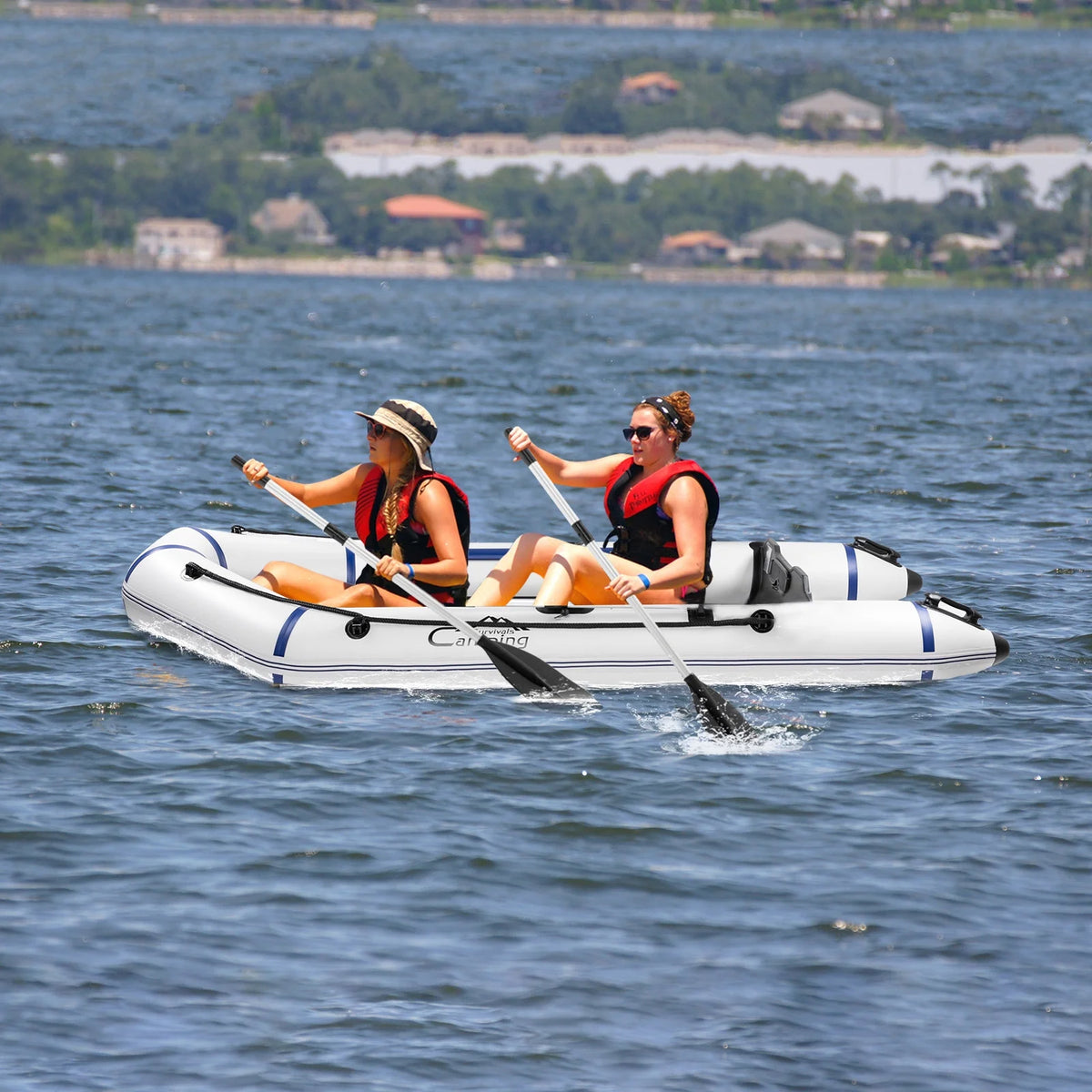 10ft Inflatable Boat, Gray/White L889950