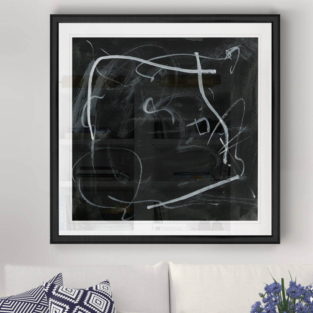 Black Framed Print 30 x 30 Gold Q4308