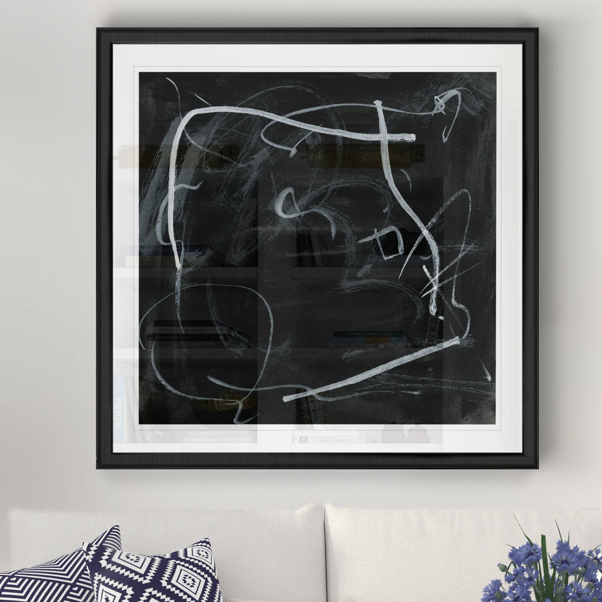 Black Framed Print 30 x 30 Gold Q4308