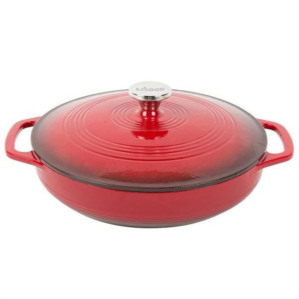 Red Enameled Cast Iron Covered Casserole U532882