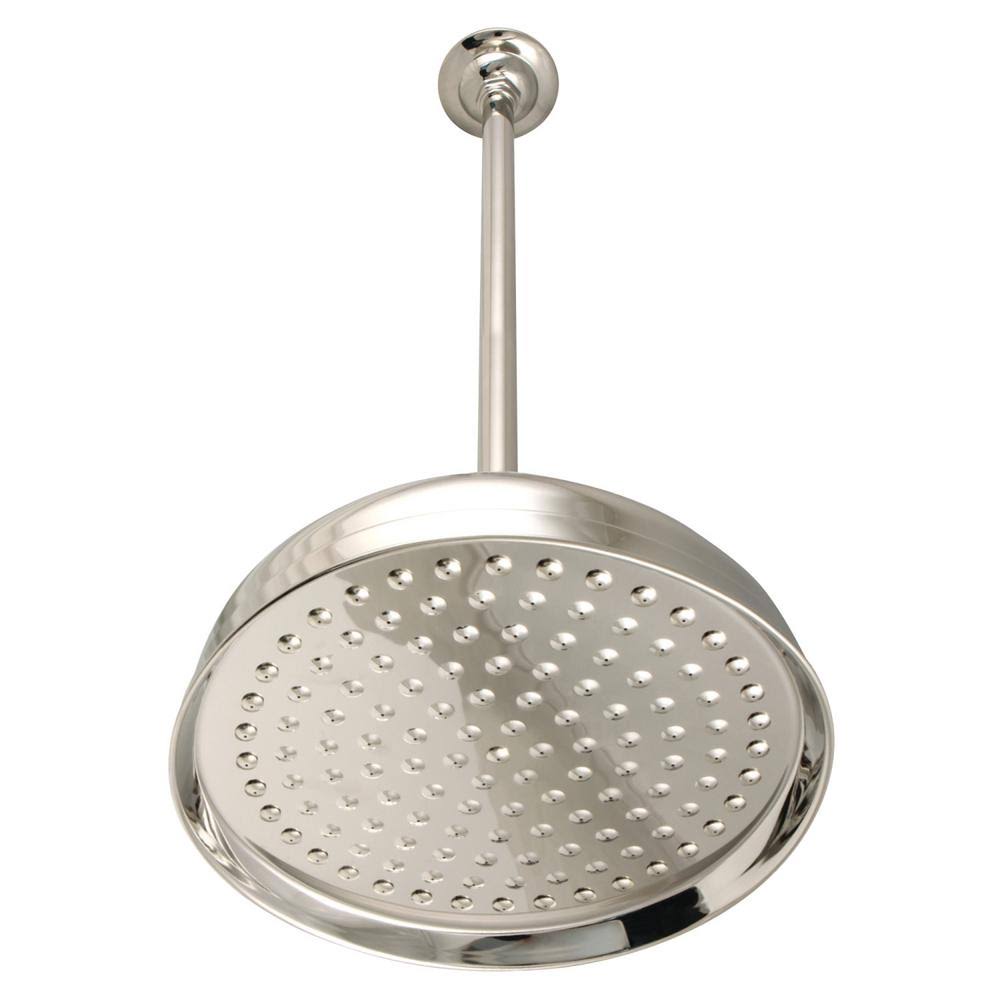 Polished Nickel Ceiling Mount Fixed Shower Head with 17 in. Shower Arm I1565