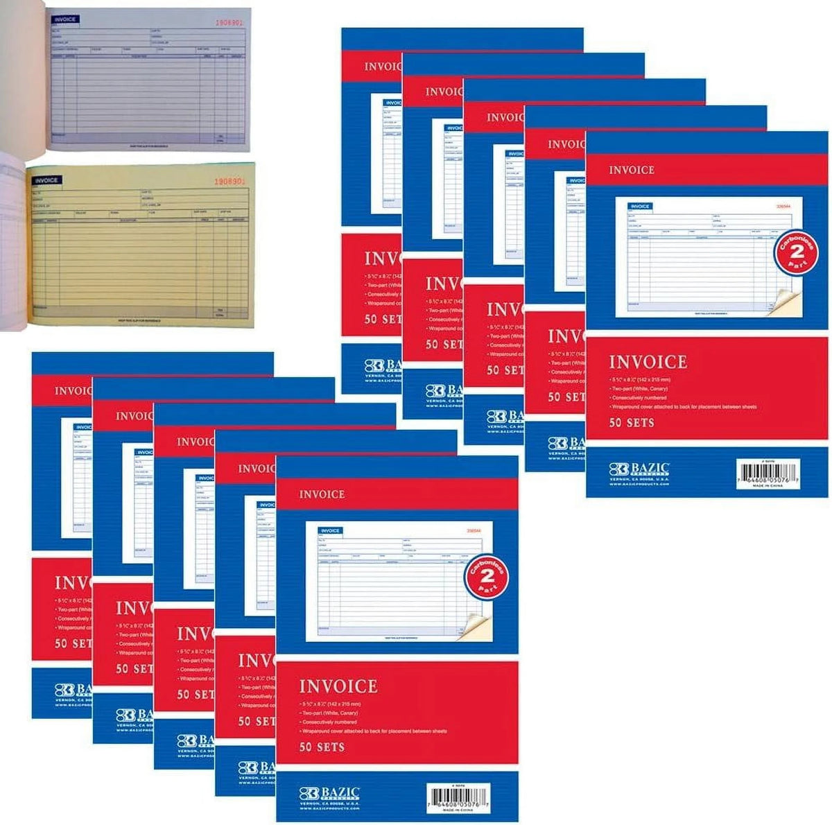 Invoice Receipt Record Book 2 Part 50 Sets N443067