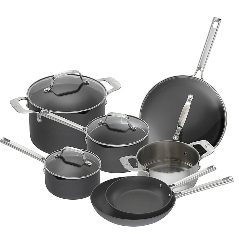 11-Piece Hard Anodized Cookware Set Black C95512