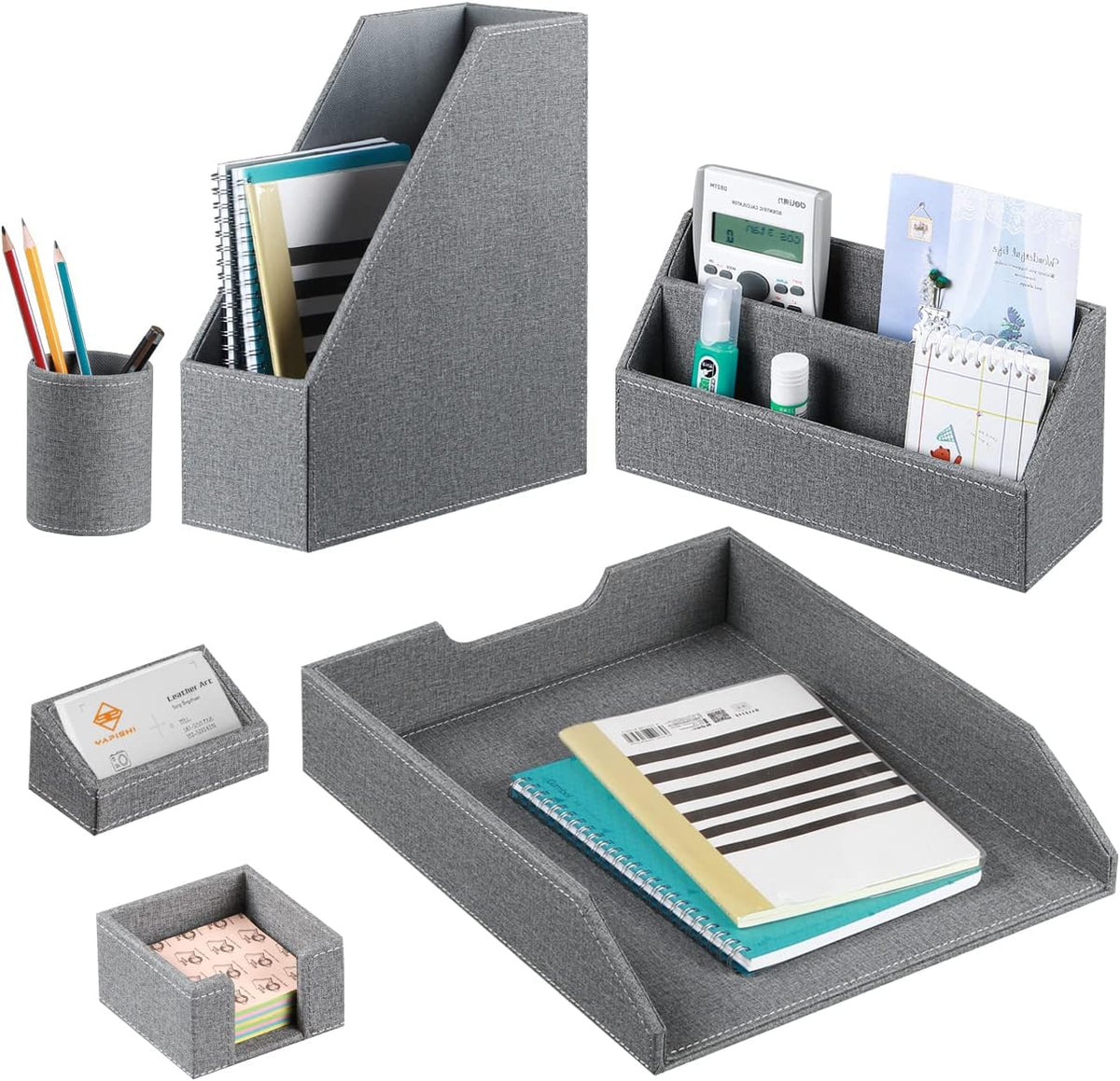 6 Piece Office Supplies Storage Caddy Set Y106692