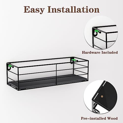 Black Floating Shelves Set of 5 W21088