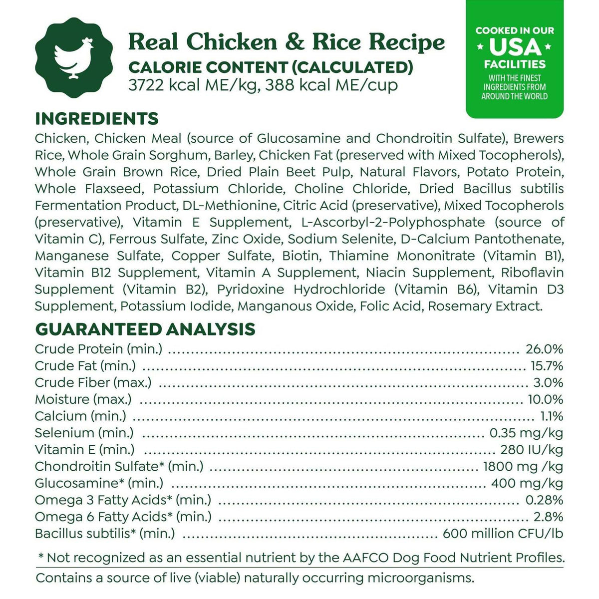 High Protein Dry Dog Food Chicken & Rice T6538