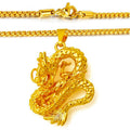 18k Gold Plated Dragon Link Chain 24" Pendant Necklace N6777