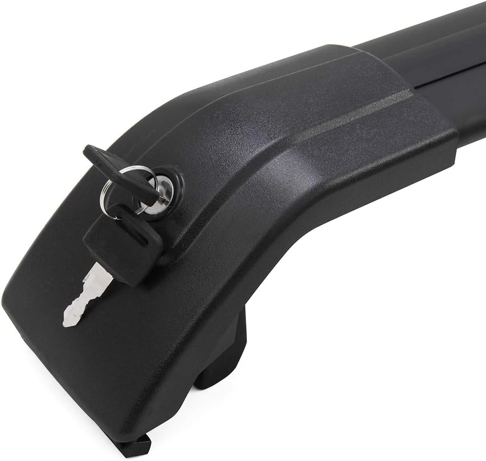 Black Adjustable Lockable Roof Rack Side Rails Cross Bars X775335