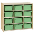 12 Cubby Storage with Lime Green Trays E886105