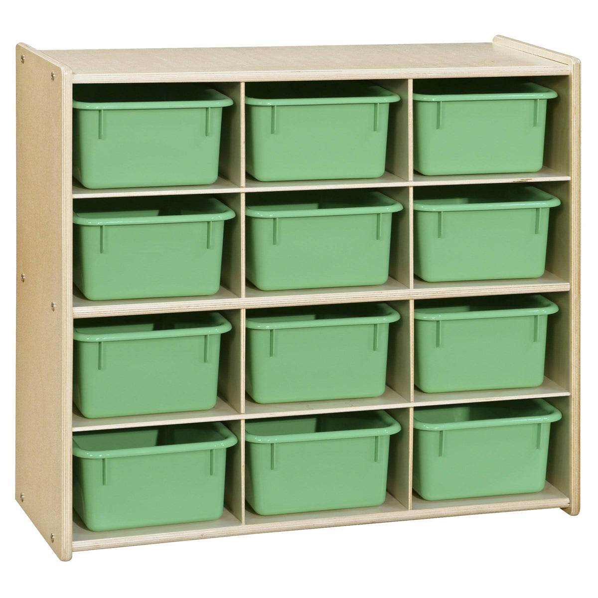 12 Cubby Storage with Lime Green Trays E886105