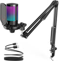 USB Gaming Microphone Kit, Condenser Cardioid Microphone Set with Arm Stand W100636