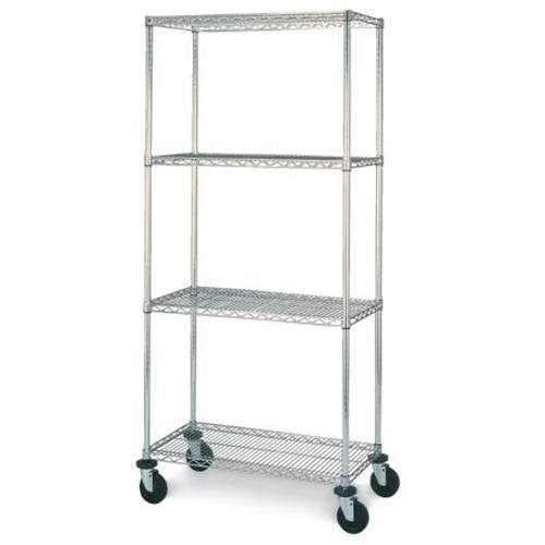 18 in. Deep 4-Shelf Mobile Cart Chrome S705971