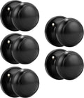 6 Pack Round Passage Door Knob Black Finish Door Hardware S885