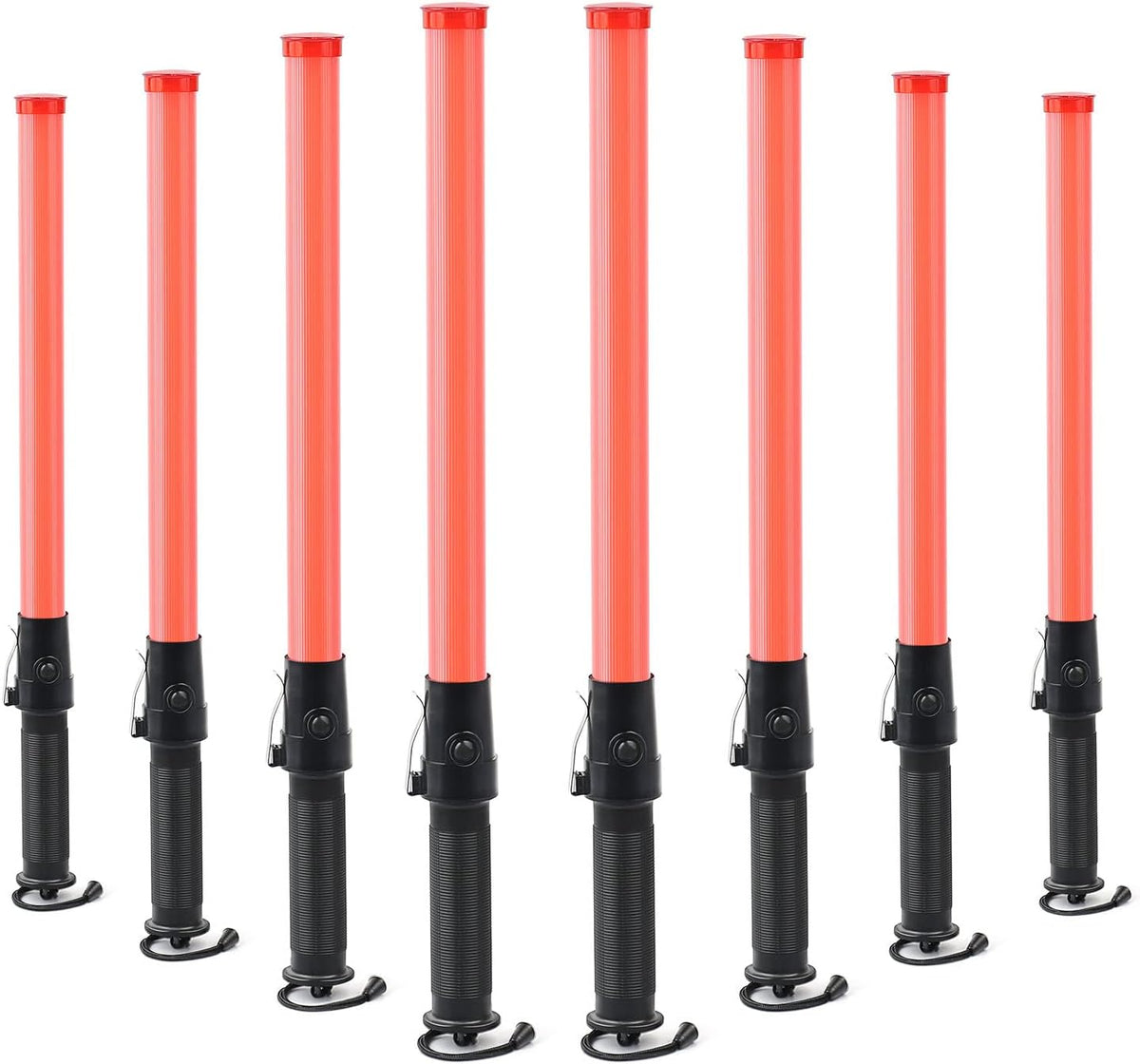 8 Pack 21-inch Safety Traffic Control Wand with 2 Flashing Modes U56341