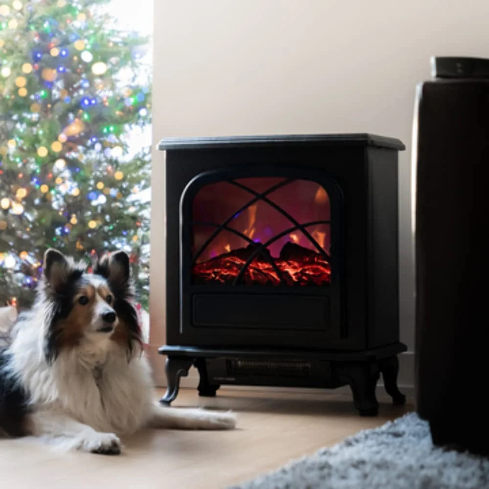 Black Infrared Electric Fireplace Stove Heater with Remote F101080