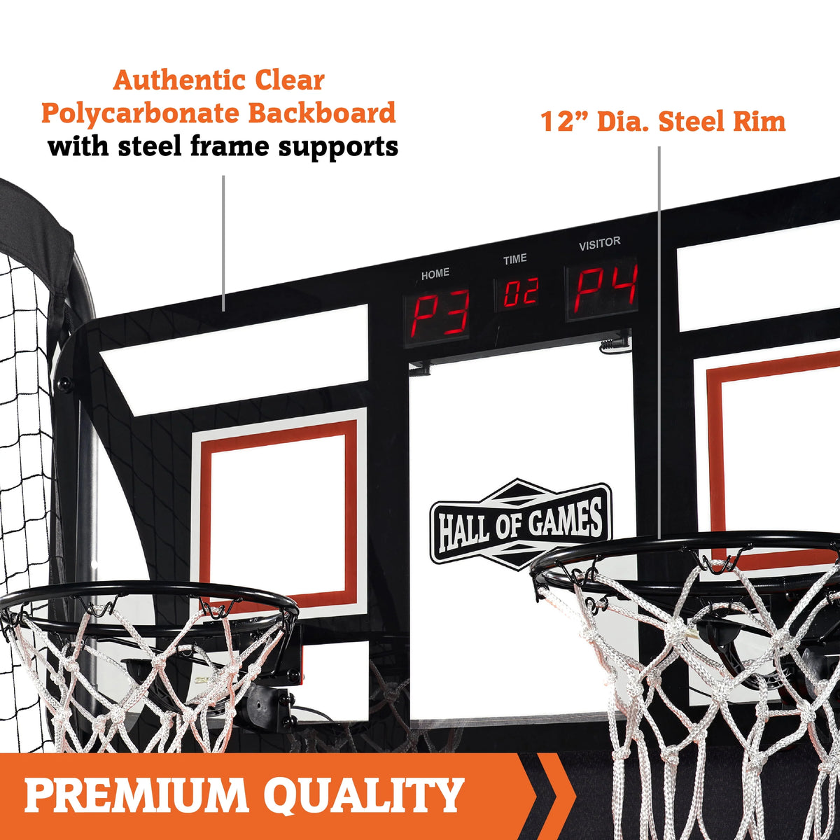 84” Indoor Steel Frame EZ-Fold Arcade Basketball Game, Black R84662