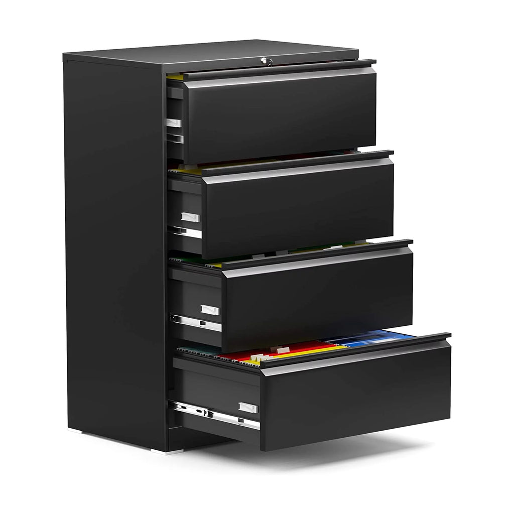 4 Drawer Black File Cabinet with Lock C269140