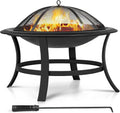 29'' Wood Burning Fire Pit with Grate & Spark Screen Cover O3750