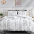100% Cotton Queen Size 3Pcs Yarn-Dyed Tufted Dots Jacquard Duvet Cover Set S37515