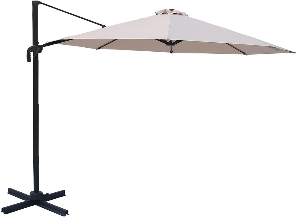 10 Foot Outdoor Cantilever Offset Patio Umbrella and Stand K425156